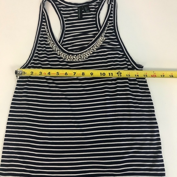 Cynthia Rowley Embellished Striped Tank in Sz L - Picture 7 of 8